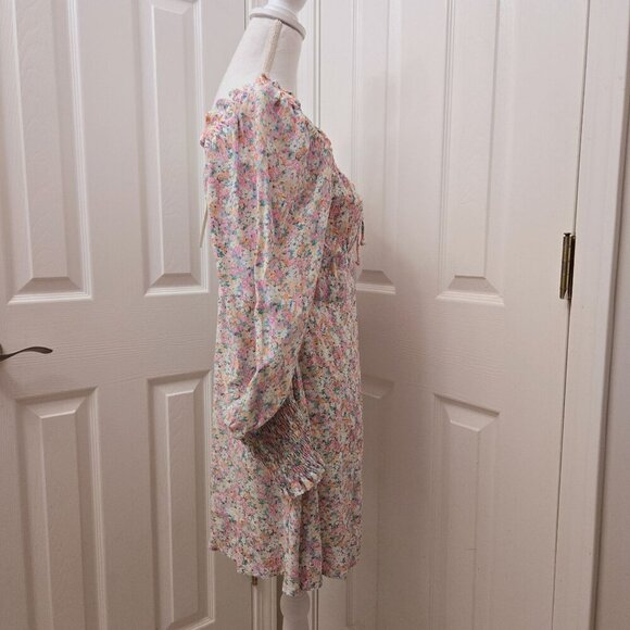 Faithfull The Brand Ira Mini Dress Size 6 Floral Milkmaid  Coquette Feminine - Picture 8 of 14